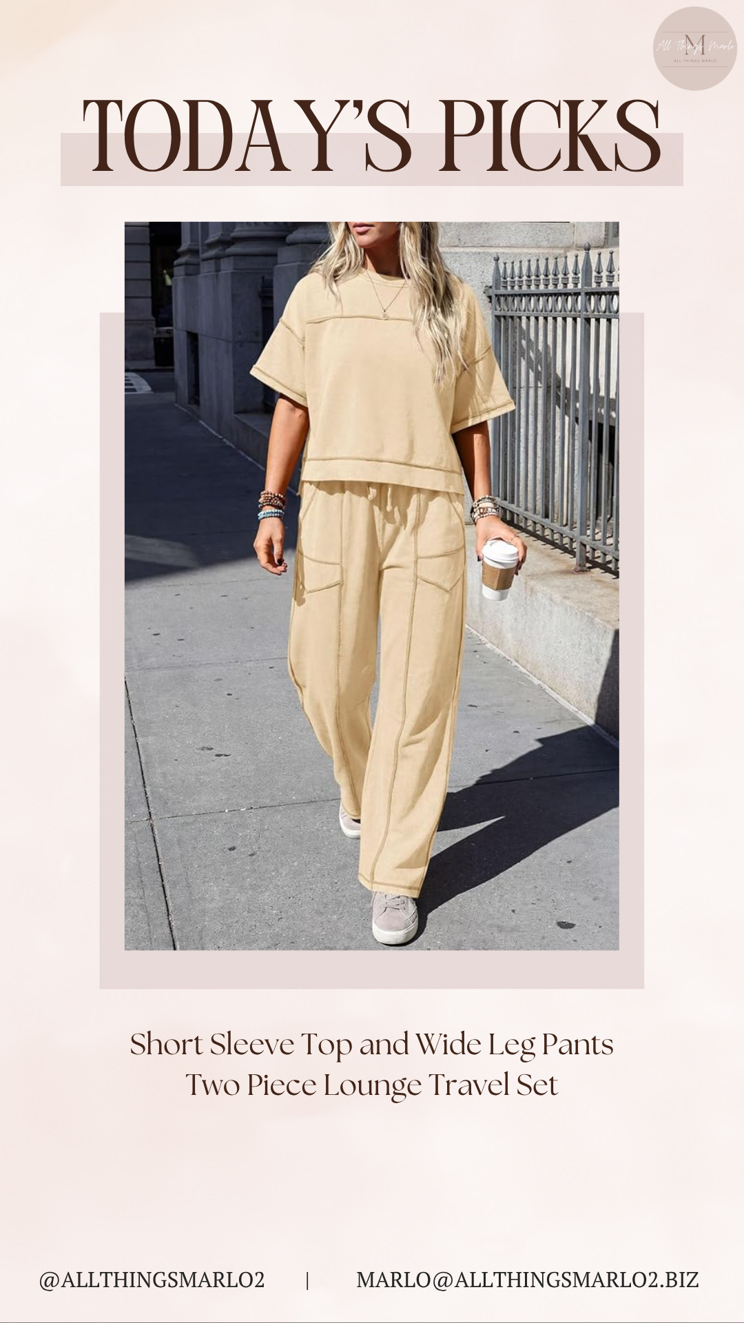 Short Sleeve Top and Wide Leg Pants Two Piece Lounge Travel Set 

 #LTKSeasonal #LTKWorkwear #LTKTravel