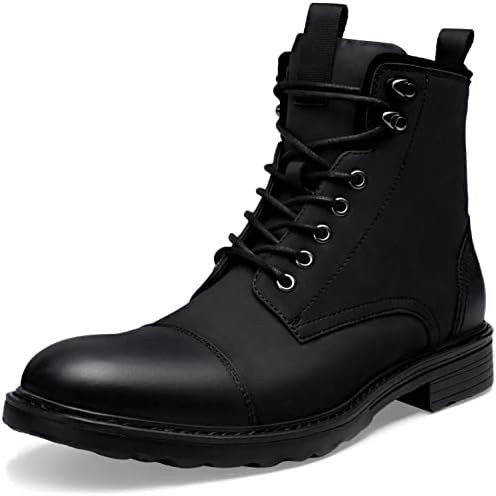Vostey Mens Boots Motorcycle Casual Boots for Men Zipper Fashion Chukka Boots Mens | Amazon (US)