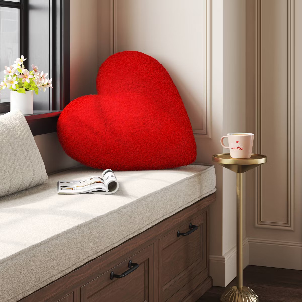Oversized Teddy Boucle Heart Throw Pillow - Threshold™ | Target