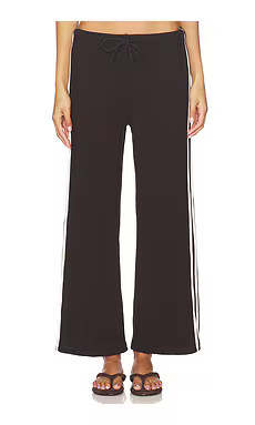 DONNI. The Thermal Crop Stripe Pant in Espresso from Revolve.com | Revolve Clothing (Global)