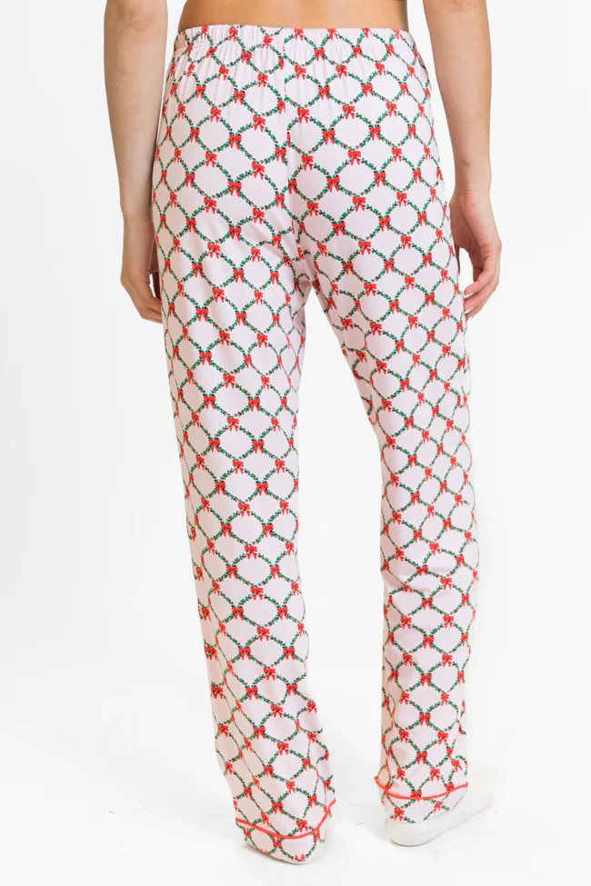 Under The Stars in Ribbons and Garland Bamboo Pajama Pants | Pink Lily