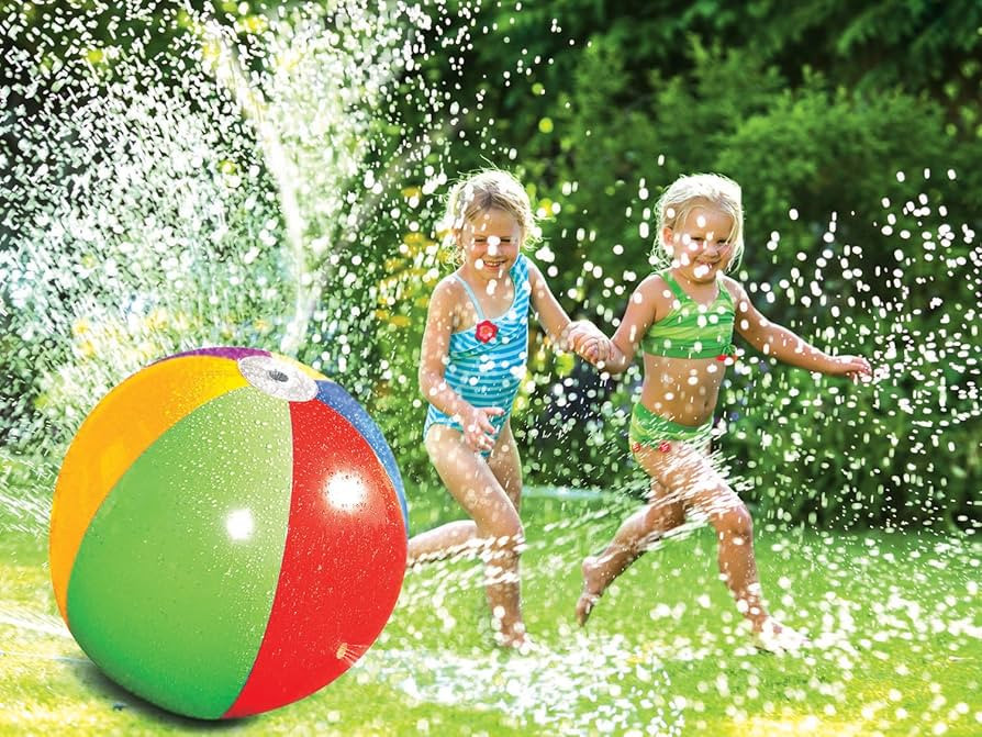 Poolmaster Splash and Spray Beach Ball Sprinkler Water Toy 24in | Amazon (US)