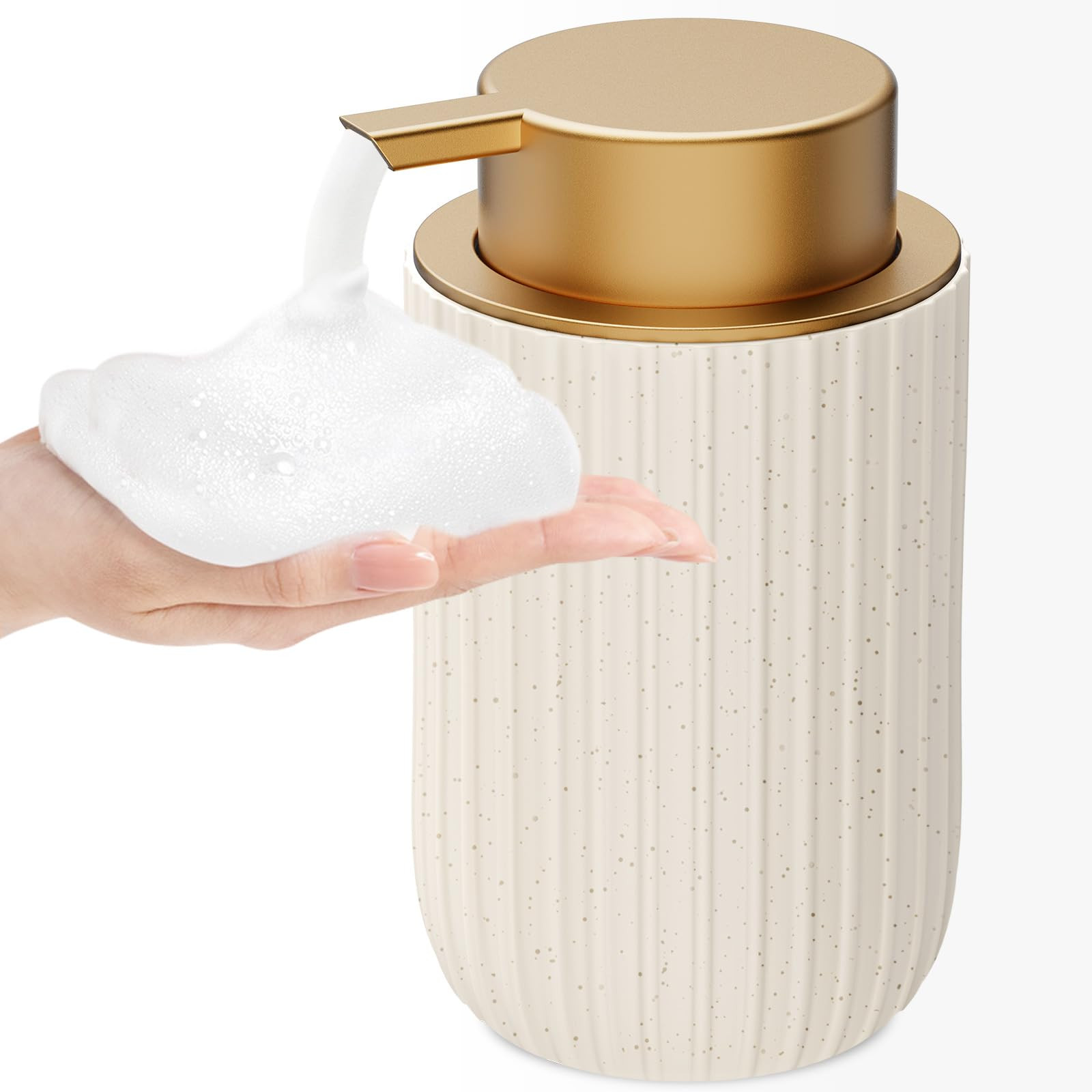 Ceramic Foaming Soap Dispenser, 12 oz Bathroom Foam Hand Soap Dispenser, Refillable Lotion Soap D... | Amazon (US)