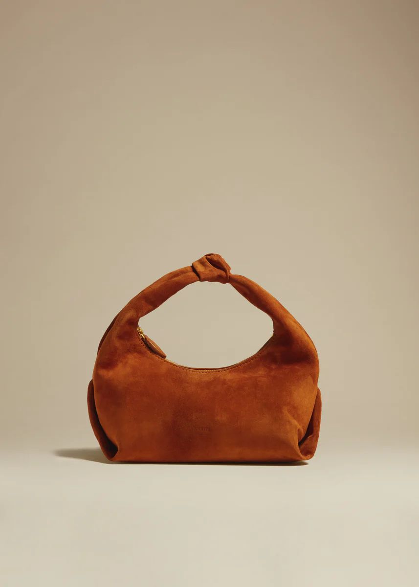 The Small Beatrice Hobo in Caramel Suede | Khaite