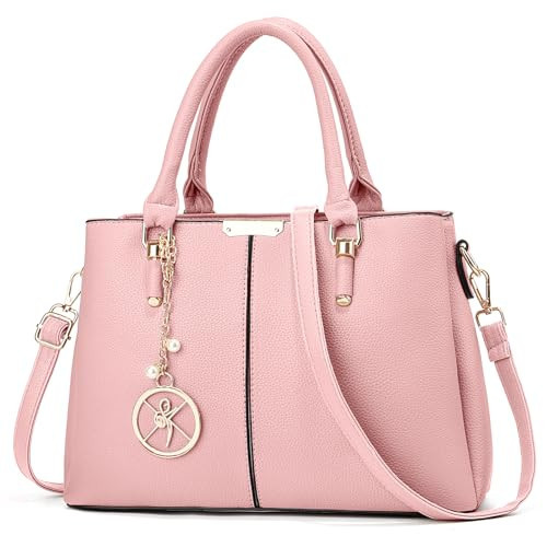 Purse and Handbags for Women, 3 Zip Compartments Tote Bag Designer Shoulder Purse Top Handle Satchel Bags | Amazon (US)