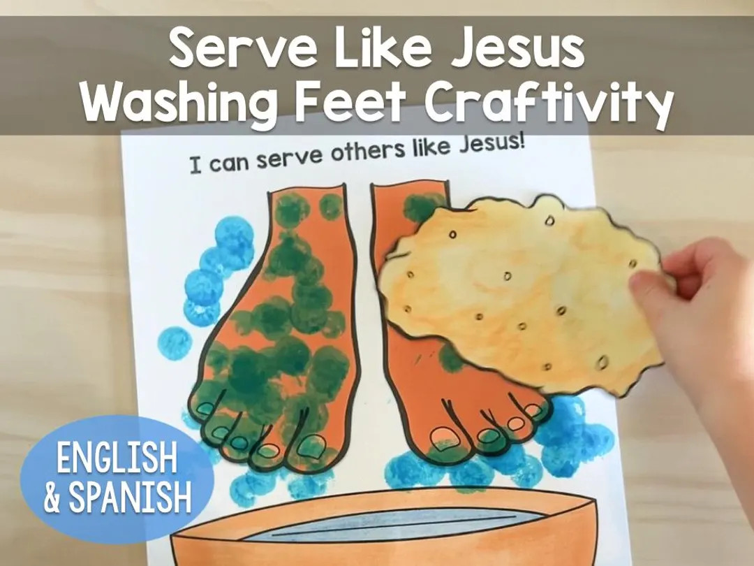 Serve Like Jesus Washing Feet Craftivity Perfect for Families and Sunday School During Holy Week ... | Etsy (US)
