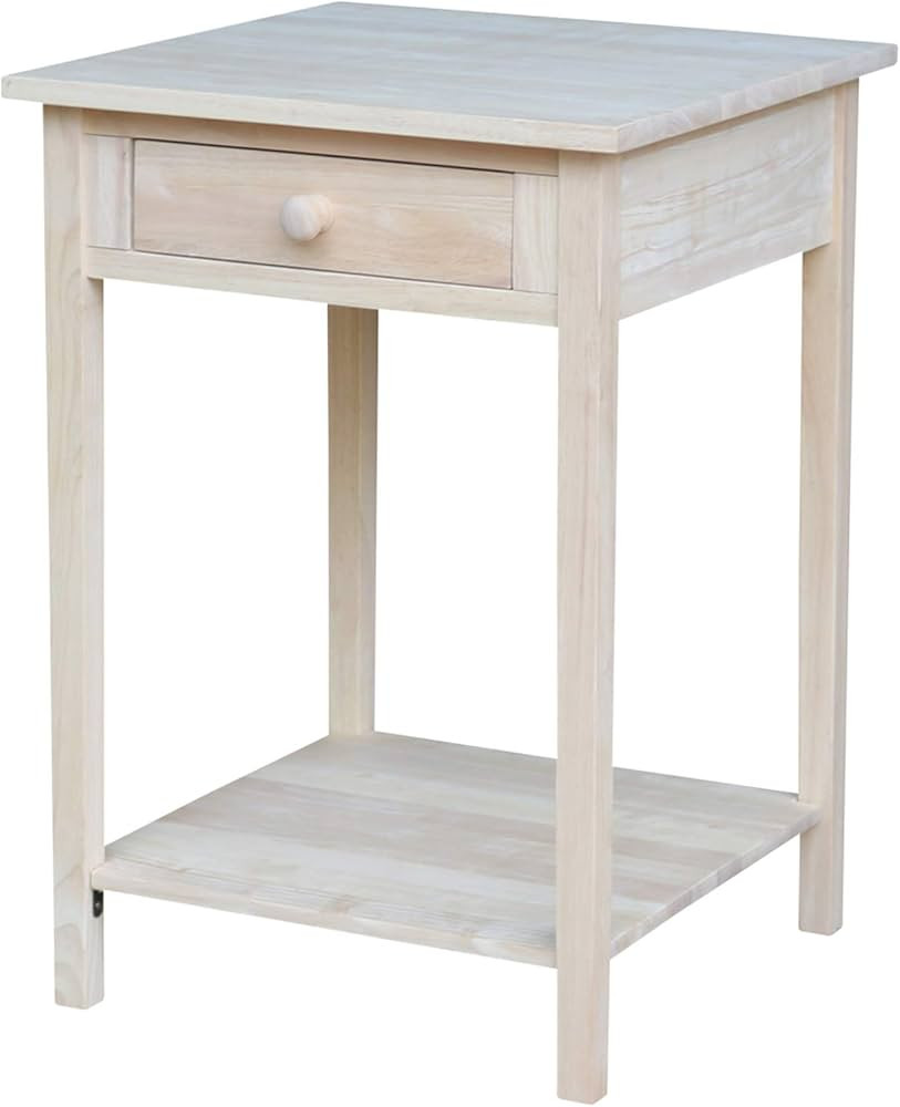 International Concepts Hampton Bedside Table Unfinished | Amazon (US)