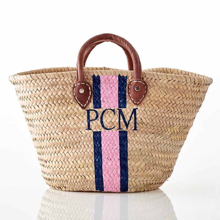 Hand-Painted Straw Beach Bag | Mark and Graham