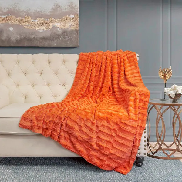 Saga Double Sided FauxFur Throw - Bed Bath & Beyond - 10442567 | Bed Bath & Beyond