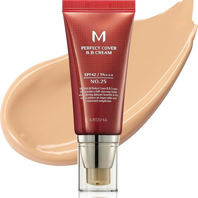 MISSHA M Perfect Cover BB Cream No.25 Warm Beige - Medium with Warm Undertone SPF 42 PA +++ / 1.6... | Amazon (US)