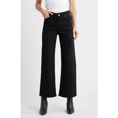 Mavi Jeans Paloma Wide Leg Jeans in Black Flex Blue at Nordstrom, Size 25 28 | Nordstrom