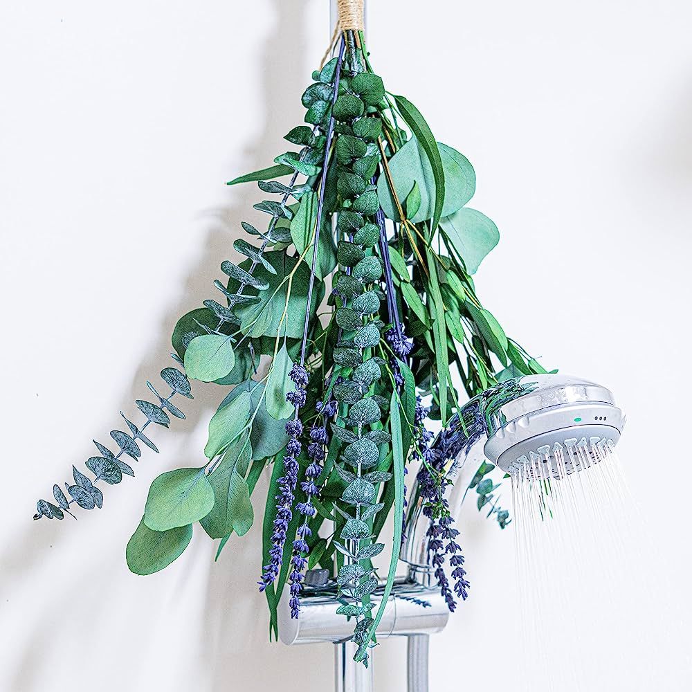4 Kinds Preserved Eucalyptus Stems & Lavender Flowers Bundles for Shower |17'' Real Eucalyptus Le... | Amazon (US)