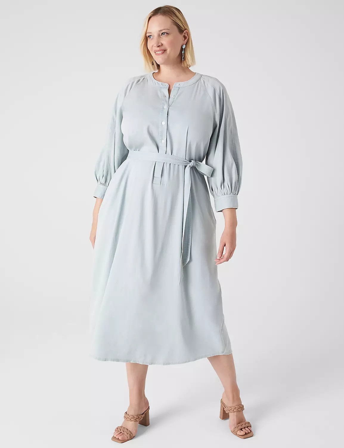 Seam-Detail Midi Chambray Dress | LaneBryant | Lane Bryant (US)