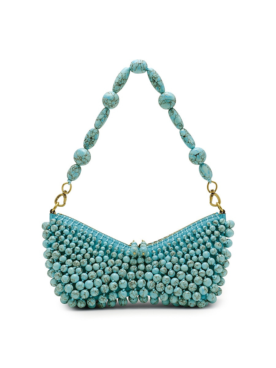 Women's Mercier Turquoise-Beaded Convertible Clutch - Ibiza Turquoise | Saks Fifth Avenue
