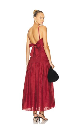 Aurelia Square Neck Dress in Merlot | Revolve Clothing (Global)