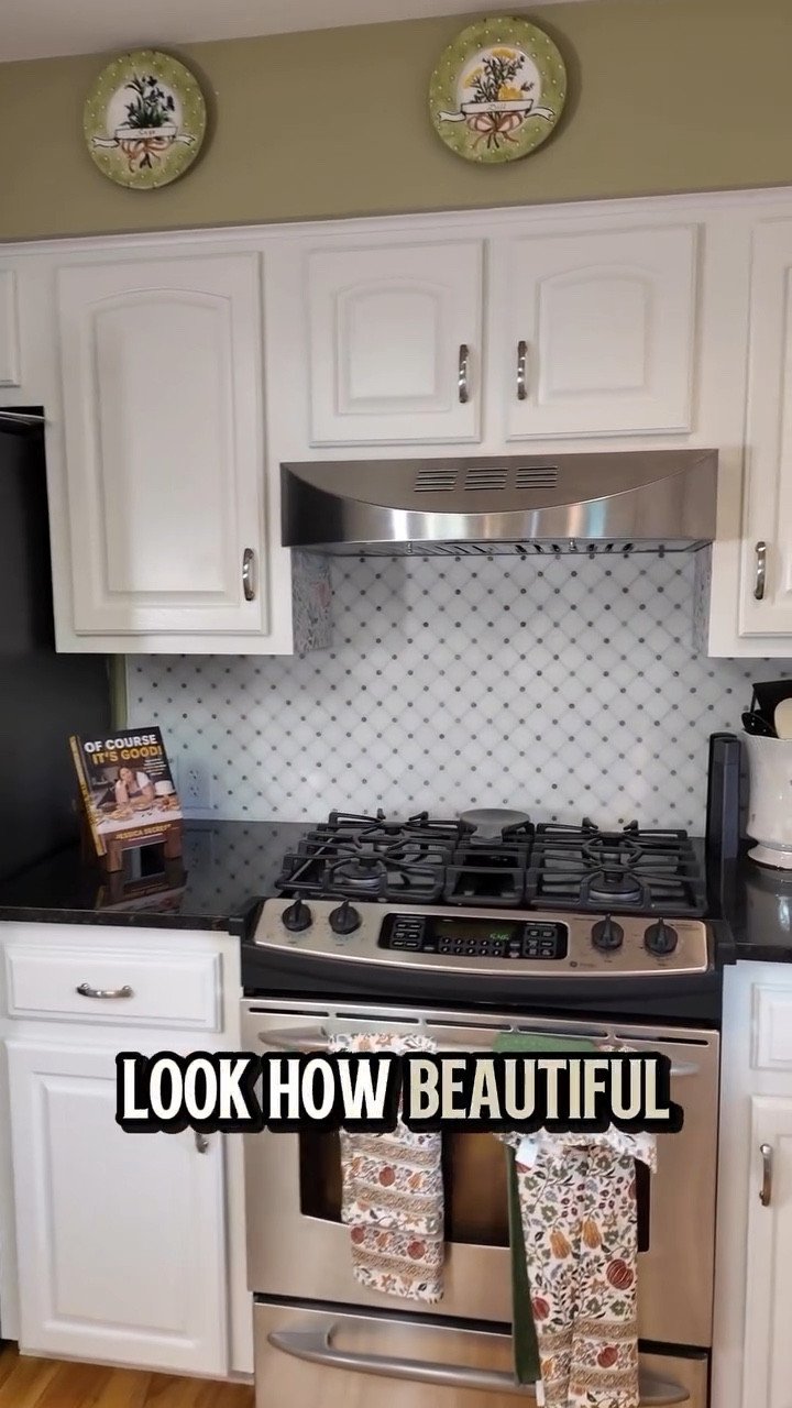 The kitchen reveal is here! We didn’t do too much—just tackled the backsplash, relocated the microwave, and gave the dining wall some fresh tile. Small changes but wow, what a difference. I love it. And yes, only positive feedback allowed, because this kitchen makes me happy. 

 #LTKSeasonal #LTKFindsUnder100 #LTKHome