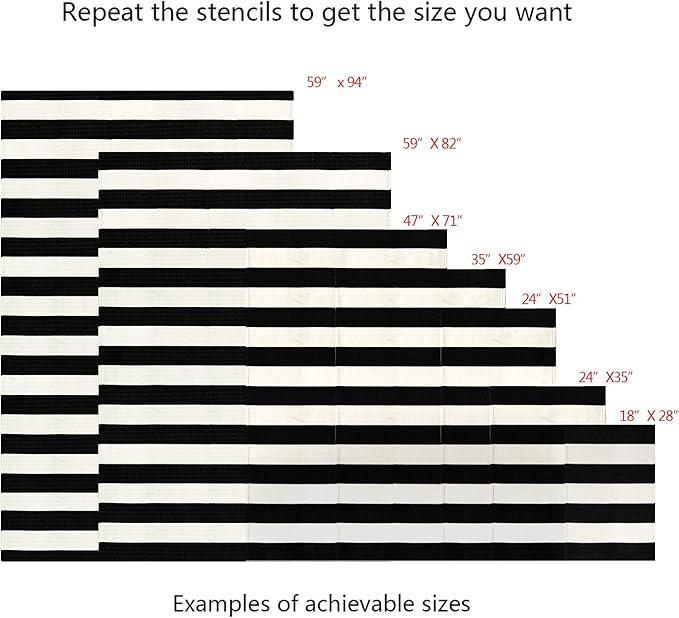 Seavish Black and White Striped Rug, 59" x 94.5" Indoor Outdoor Patio Rugs Handmade Woven Farmhou... | Amazon (US)