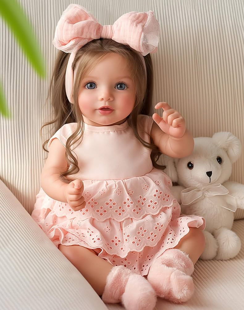BABESIDE Lifelike Reborn Baby Dolls Dara - 20 Inch Realistic-Newborn Baby Doll Brown Hair Girl Ha... | Amazon (US)