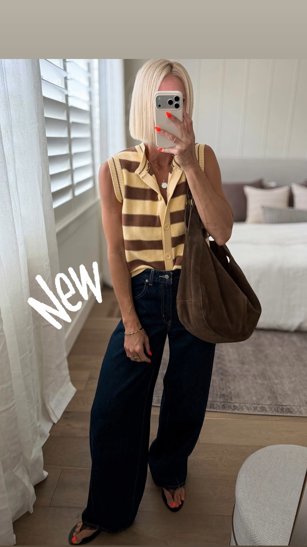 New @Target  wide striped vests! Such a perfect late summer/early fall piece to wear. Comes in a navy color too. Fits tts wearing a medium.
Size down in jeans (found them on SALE!)

#LTKmomlife #LTKOver40 #LTKSaleAlert