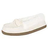Jessica Simpson Womens Micro Suede Moccasin Indoor Outdoor Slipper Shoe,Sand,Small | Amazon (US)