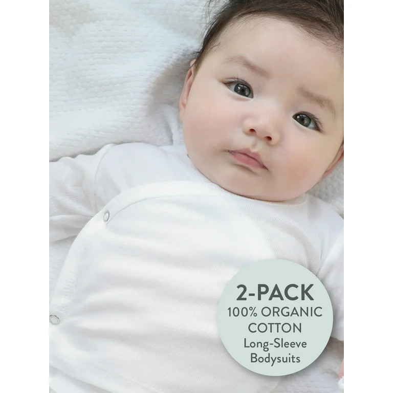 Honest Baby Clothing Baby Boy or Girl Gender Neutral Organic Cotton Long Sleeve Bodysuit and Side... | Walmart (US)