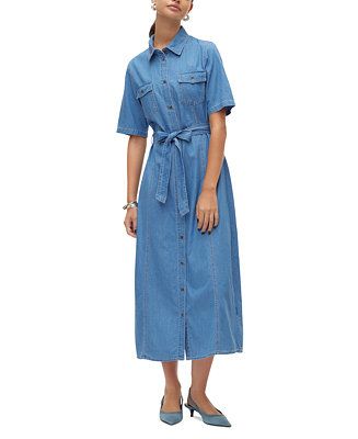 Vero Moda
          
        
  
      
          Women's Vio Tie-Waist Cotton Denim Midi Shirtdr... | Macy's