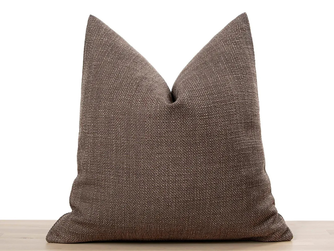 Brown Linen Pillow Cover: Boho Euro Sham & Cushion Sizes, We Pay Duty for USA - Etsy | Etsy (US)