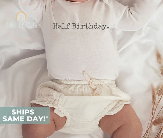 Half Birthday Babe Bodysuit - Cute Baby Bodysuit, Birthday Retro Baby Clothing, Birthday Baby Bod... | Etsy (US)