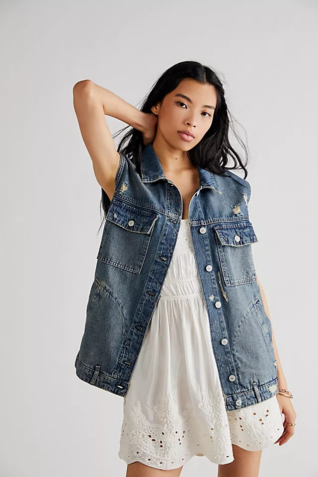 Lola Slouchy Denim Vest | Free People (Global - UK&FR Excluded)