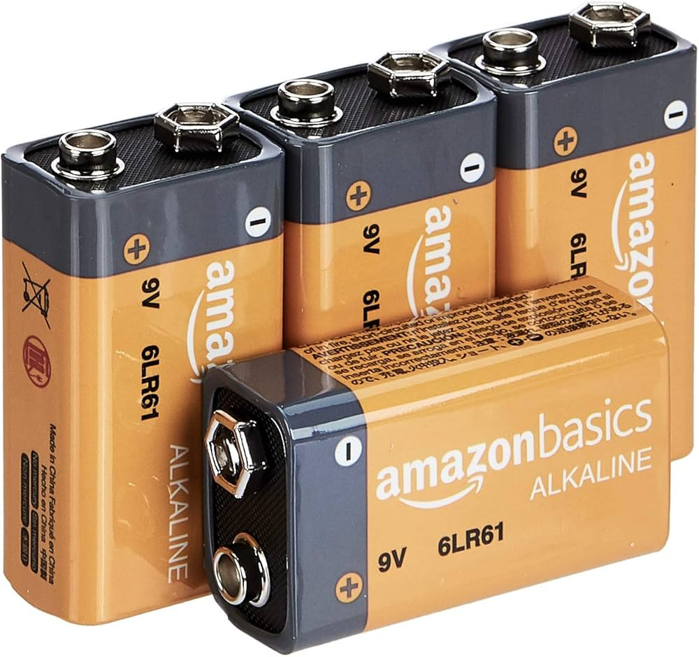 Amazon Basics 4-Pack 9 Volt Alkaline Performance All-Purpose Batteries, 5-Year Shelf Life, Packag... | Amazon (US)