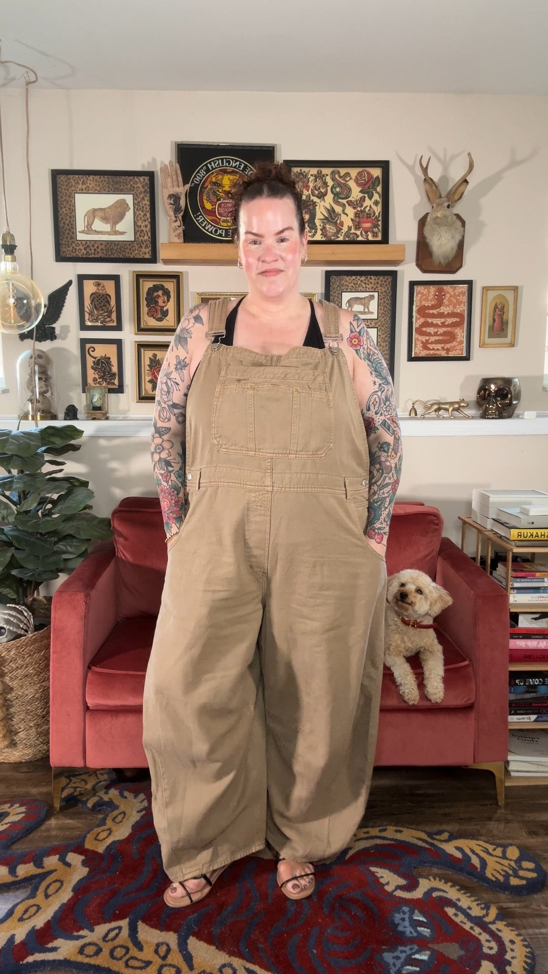 Wearing 

Tank XL
Overalls XXL
