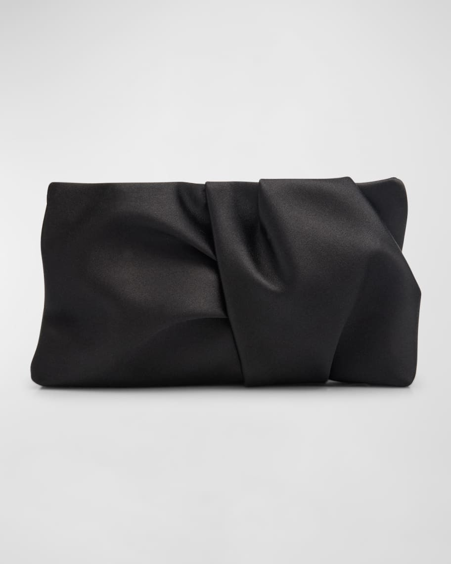 Bonny Ruched Satin Clutch Bag | Neiman Marcus