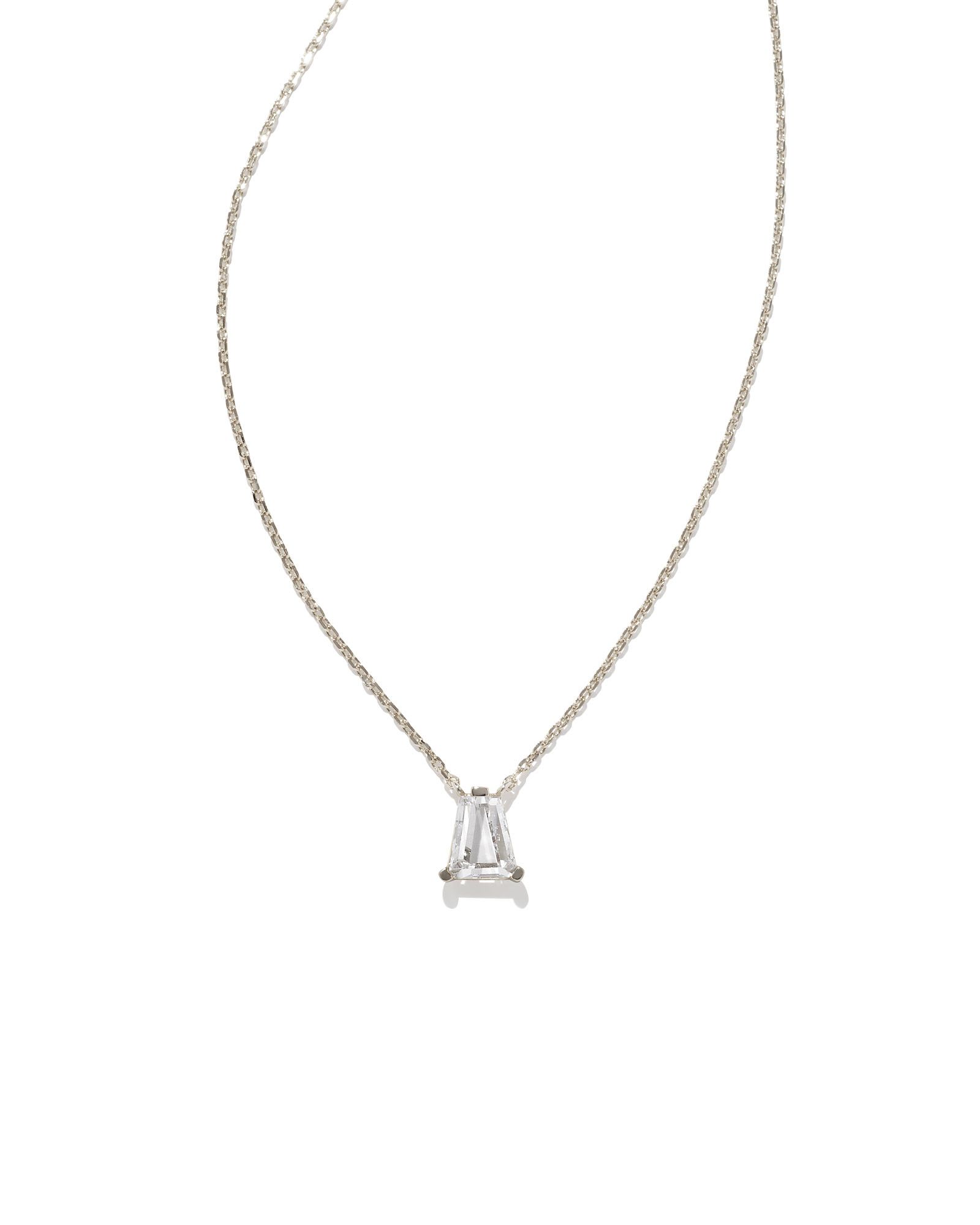 Blair Silver Pendant Necklace in White Crystal | Kendra Scott | Kendra Scott