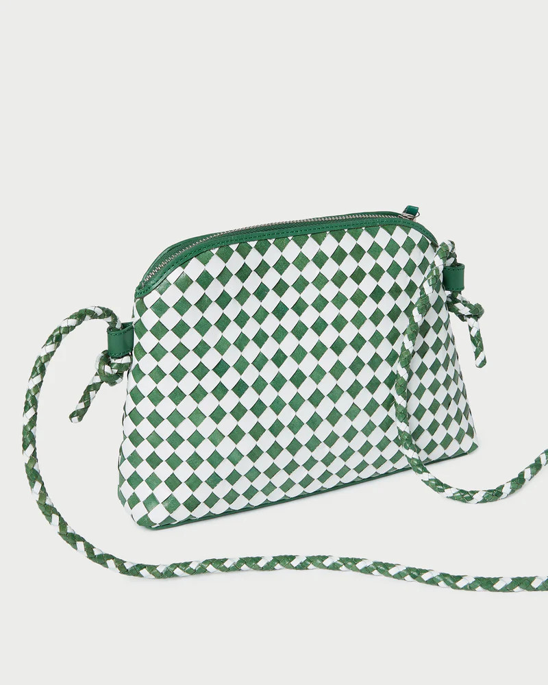 Mallory Emerald/White Woven Crossbody | Loeffler Randall