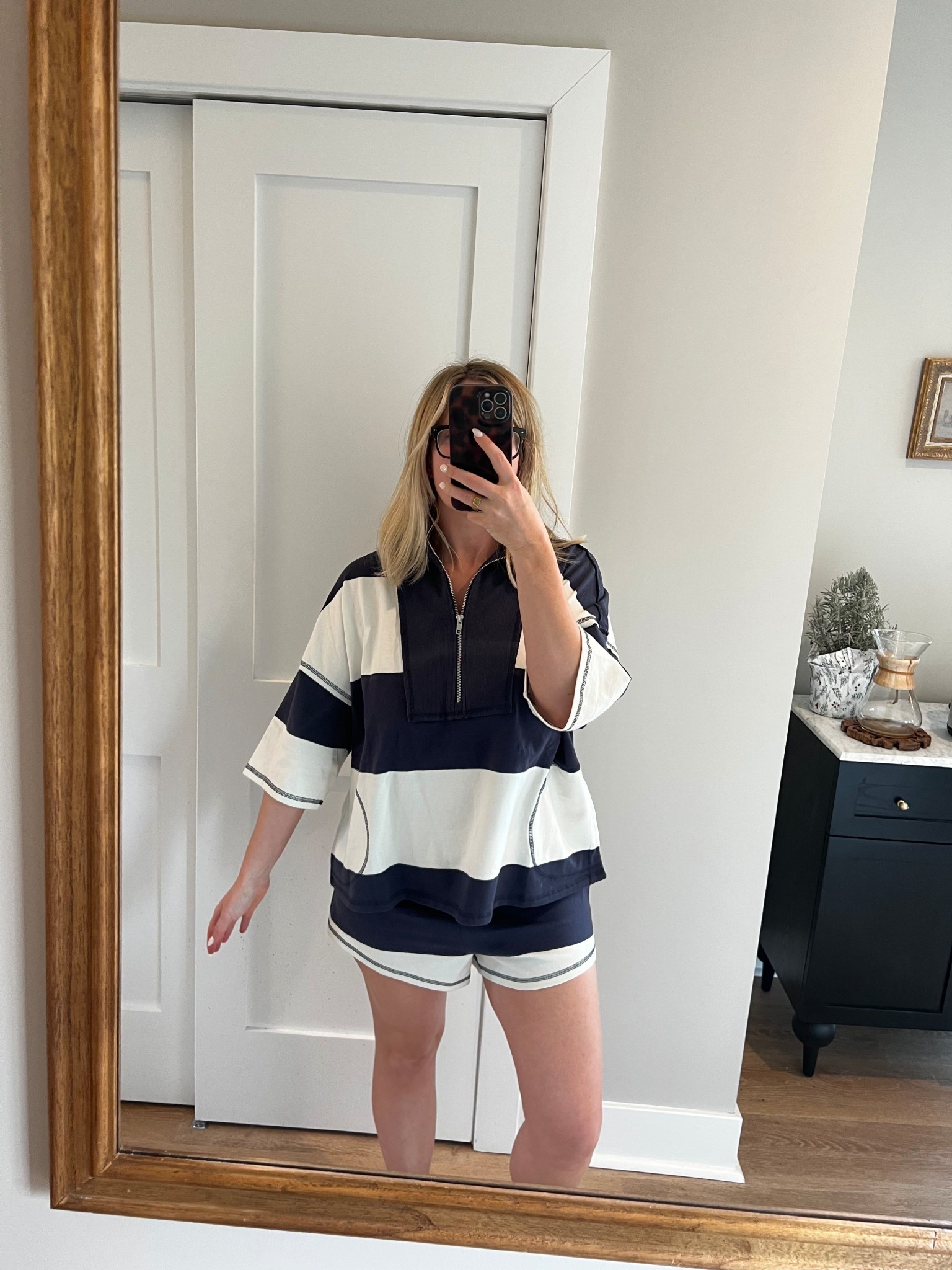 Sporty but make it cute 💙  

This Free People rugby set is the definition of an easy outfit. The oversized striped top + matching shorts just give that effortless, off-duty vibe without trying too hard.  

Perfect for travel days, coffee runs, or those “I still want to look put together but also comfy” moments.  

Already know I’ll be wearing this on repeat 🤍  

#LTKStyle #LTKFinds #LTKSeasonal #freepeople #matchingset #sportychic #offdutystyle #casualoutfit #effortlessstyle #ootd