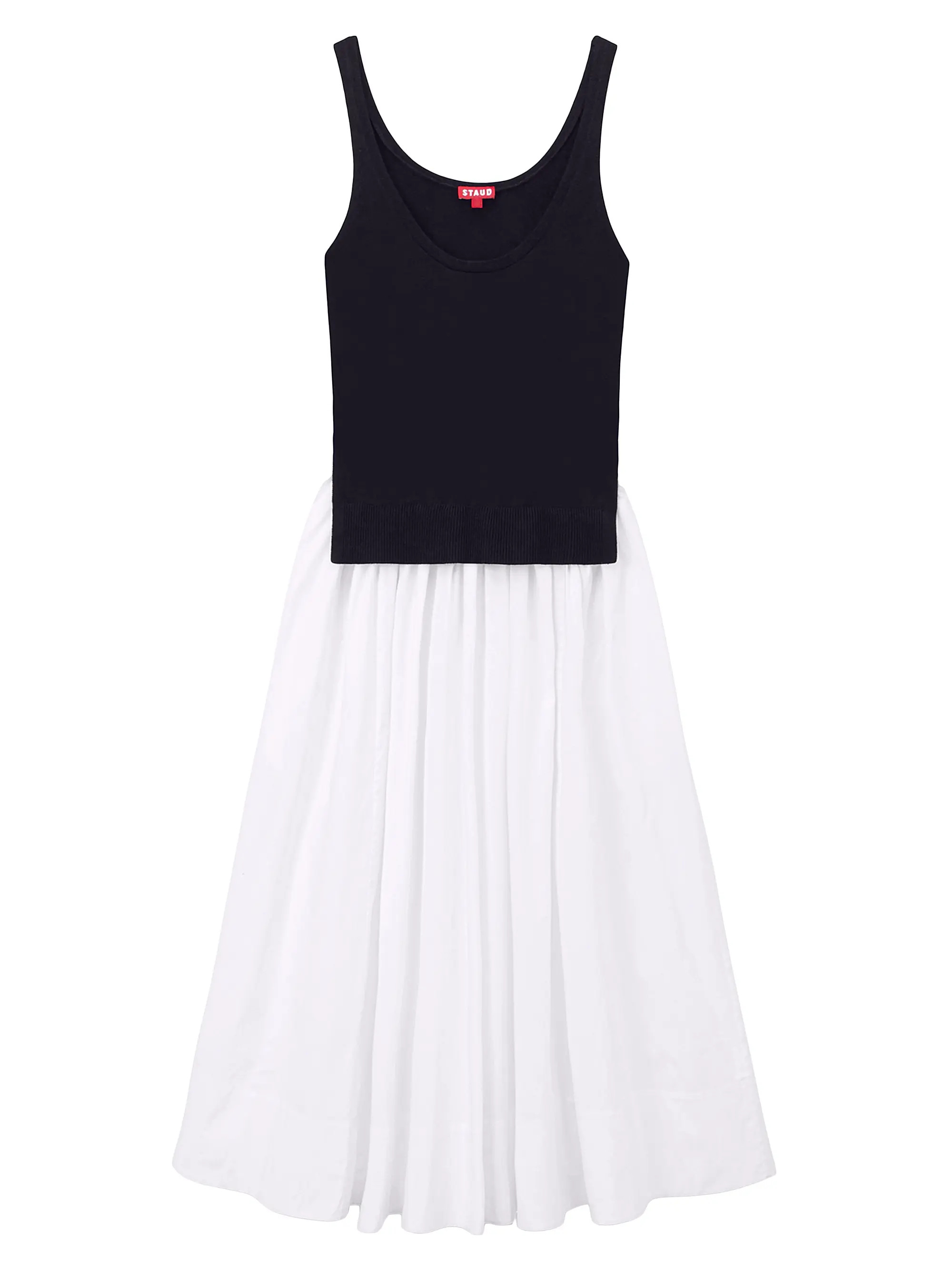 Black WhiteAll MidiStaudCorey Merino Wool & Cotton Midi-Dress$375SIZE LARGE Free Shipping on $20... | Saks Fifth Avenue