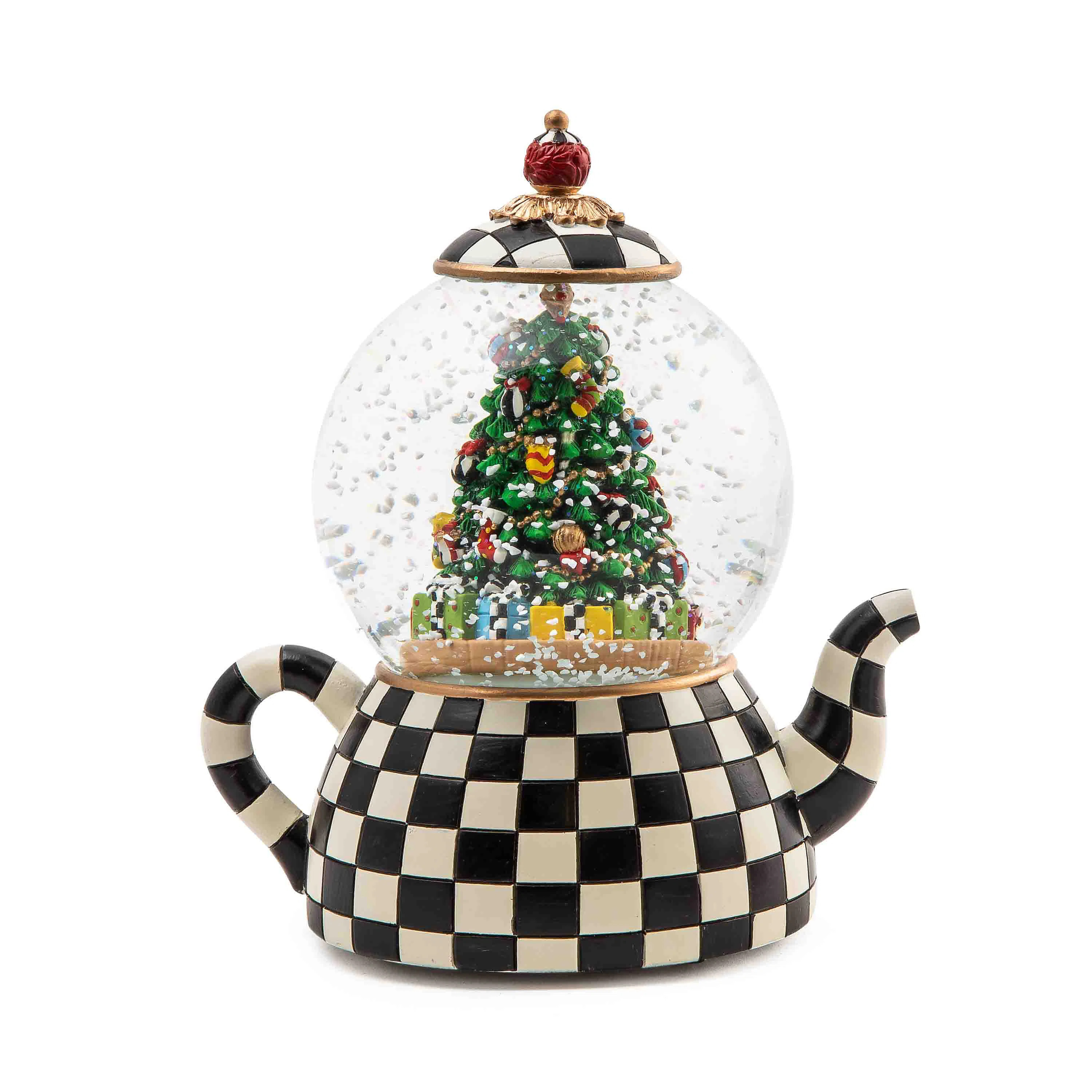 MacKenzie-Childs Courtly Check® Teapot Snow Globe | Wayfair | Wayfair North America
