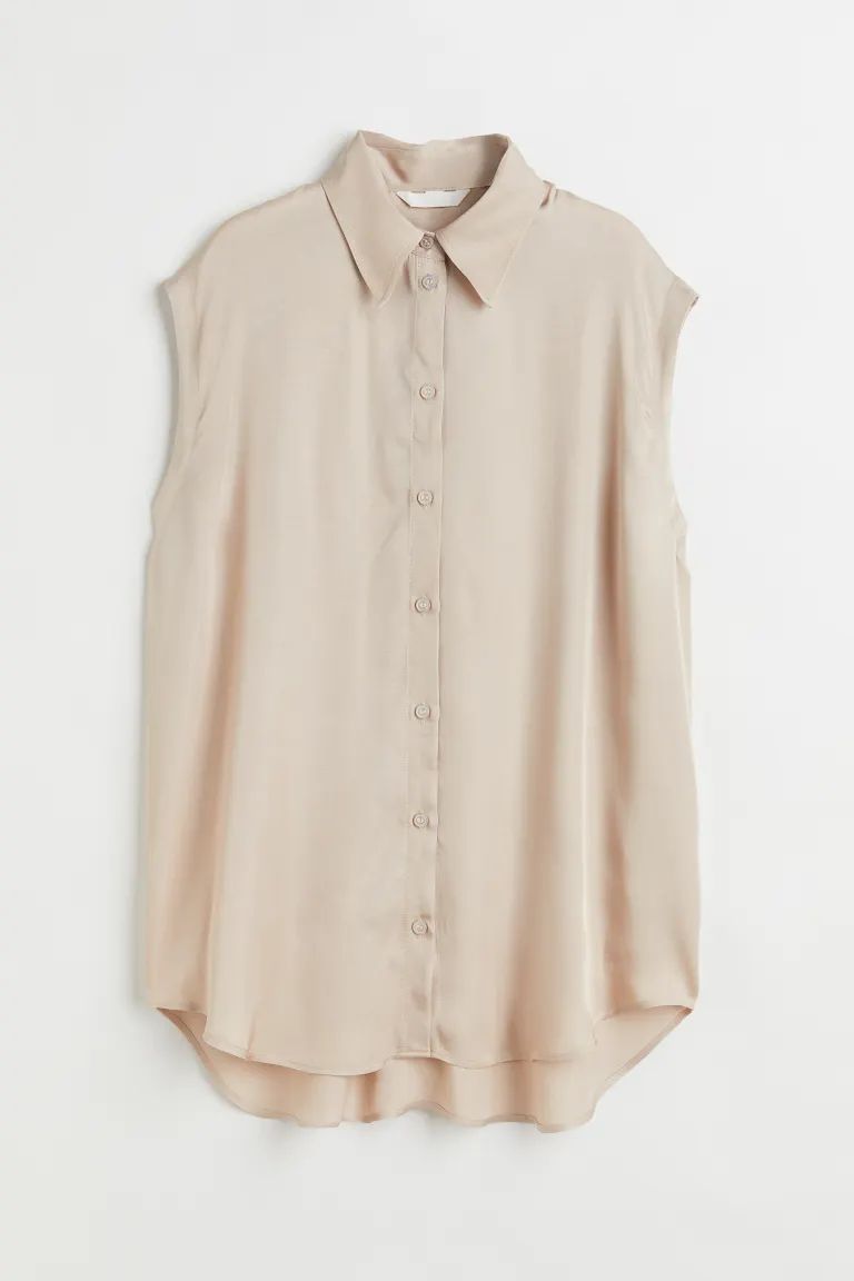 Sleeveless satin shirt | H&M (US + CA)