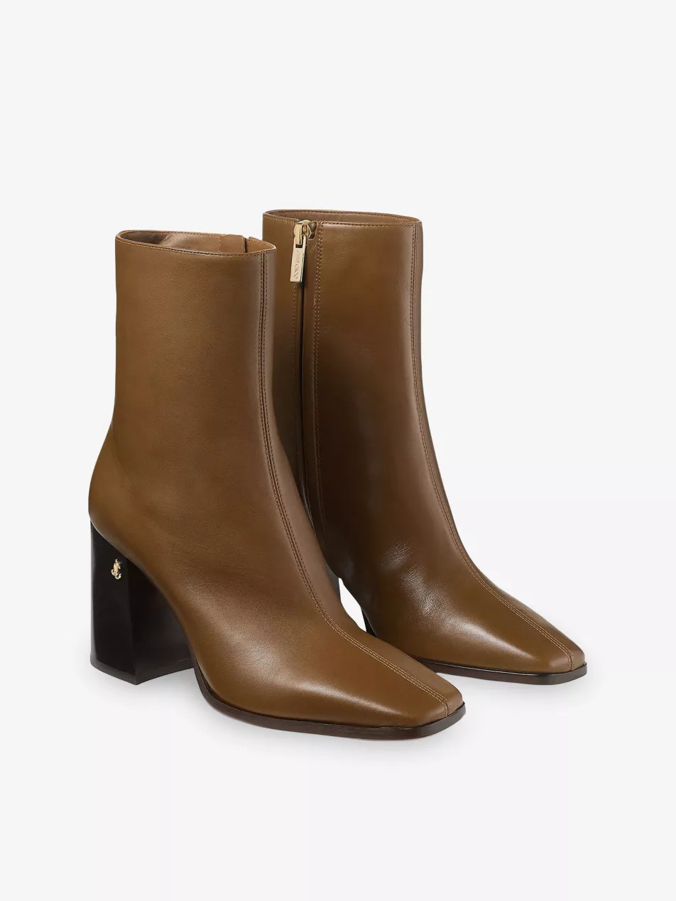 Bryelle 85 Leather Heeled Ankle Boots | Selfridges