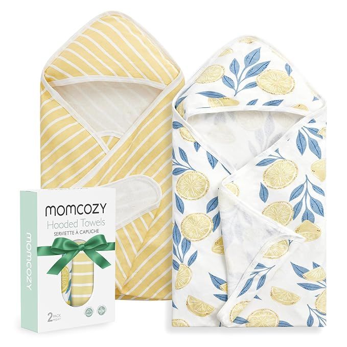 Momcozy Baby Hooded Towel, 2 Pack Baby Towel Set, Super Soft Bath Towel with Original Design, Sho... | Amazon (US)