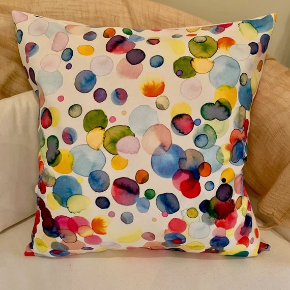 Watercolour Abstract Dotted Design cushion cover throw pillow. 18" (45cm). Made Australia. Cushio... | Etsy (US)