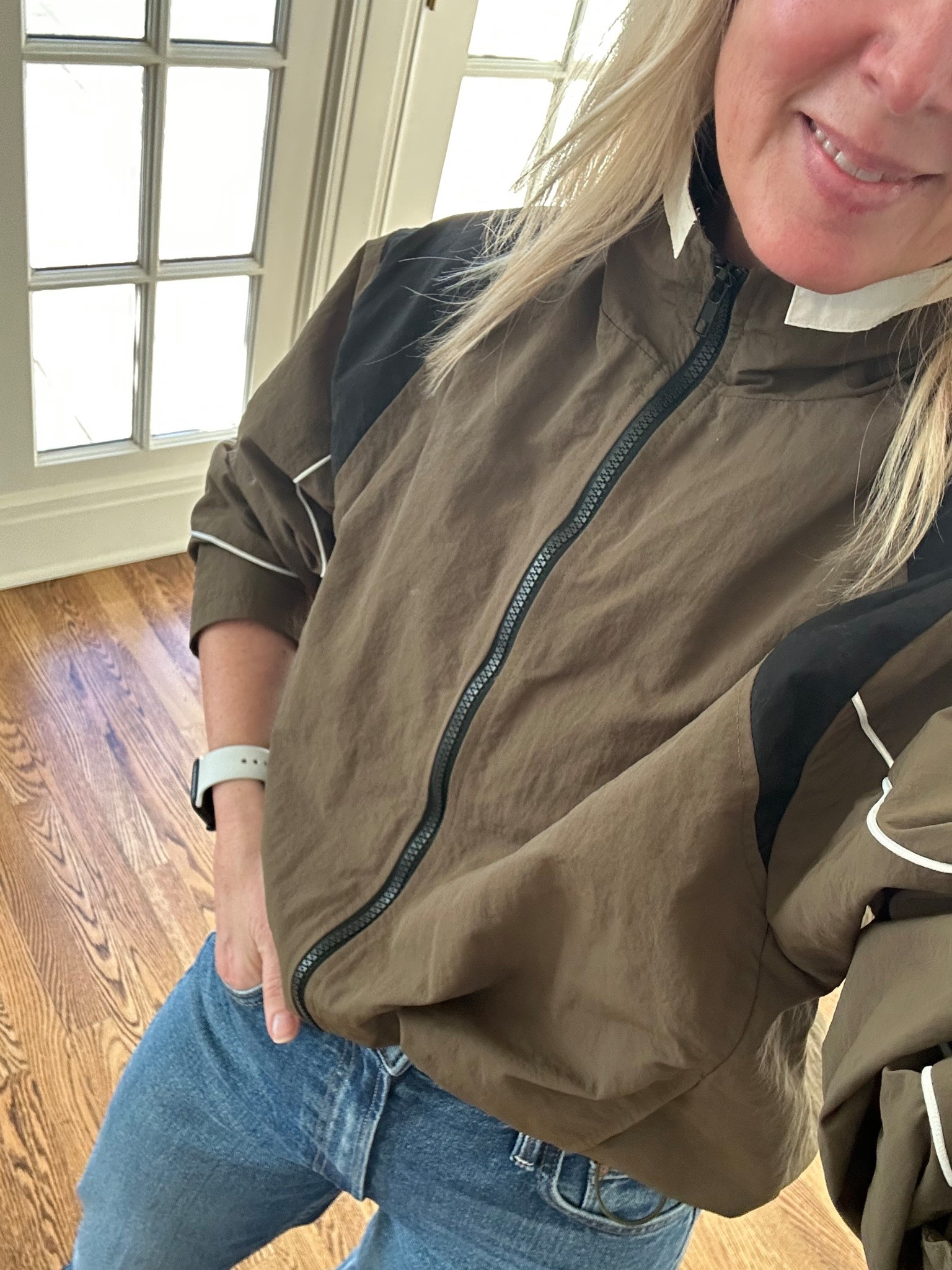 OOTD
Windbreaker 💨 and the best petite mothers 👖 + best fitted white tee. 

#LTKmomlife #LTKPetite #LTKootd