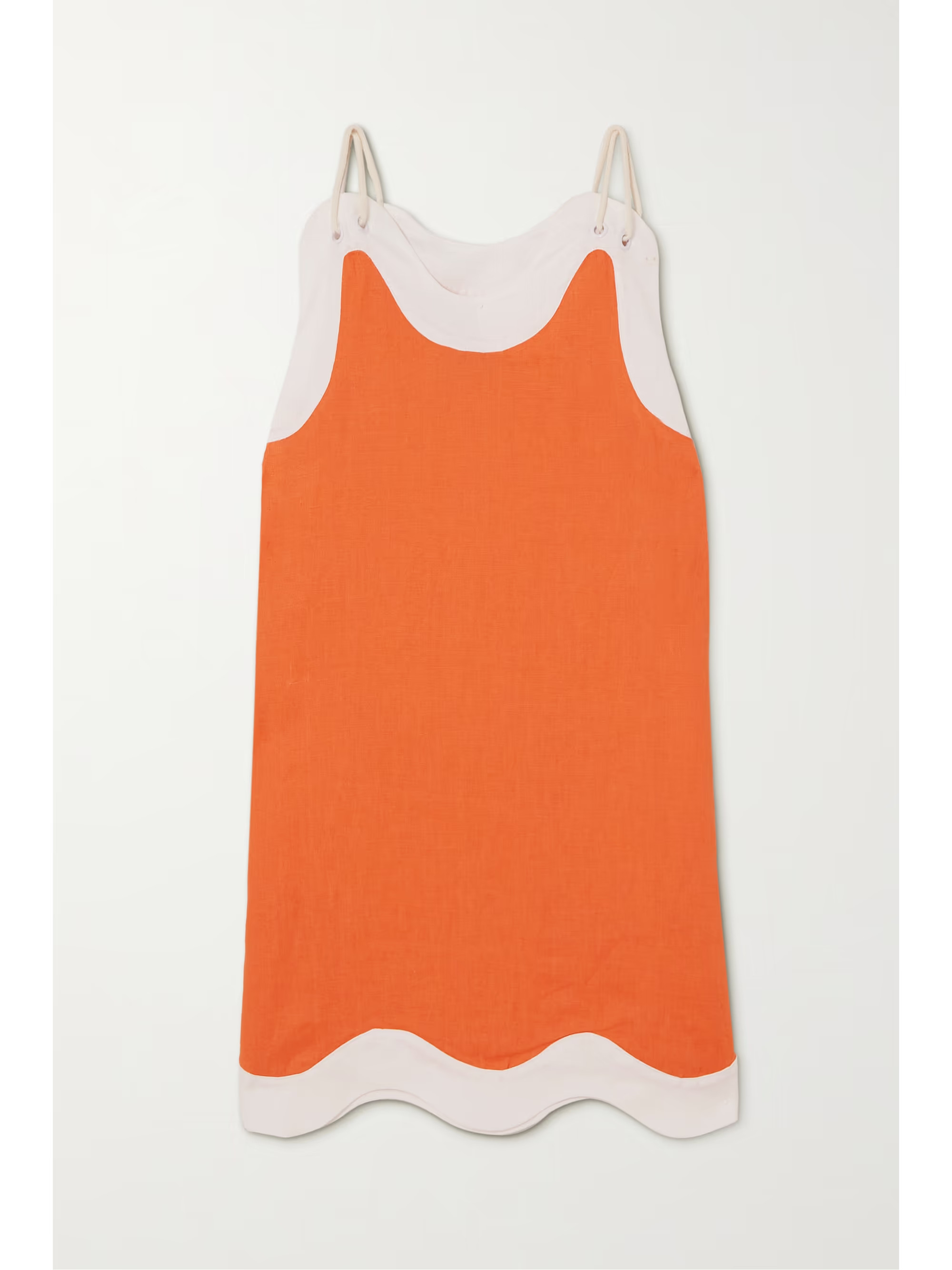 Renata scalloped two-tone linen mini dress | NET-A-PORTER (US)