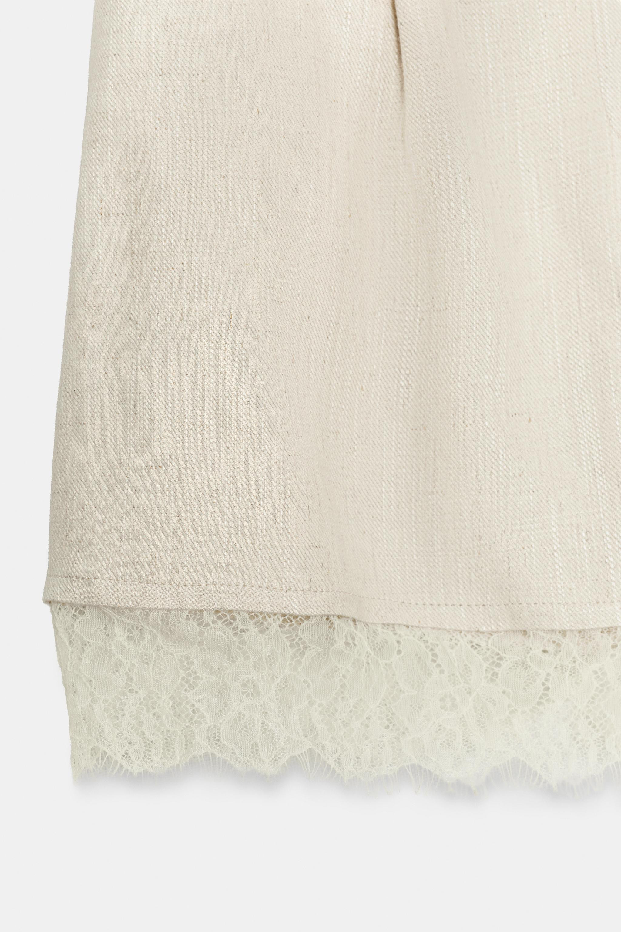 BERMUDA SHORTS WITH LACE TRIM | Zara UK