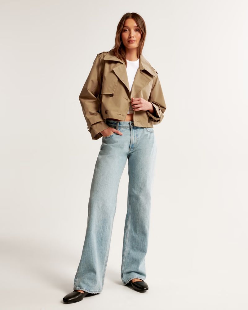 Women's Cropped Trench Coat | Women's New Arrivals | Abercrombie.com | Abercrombie & Fitch (US)