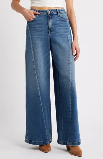 Twist Seam High Waist Super Wide Leg Jeans | Nordstrom