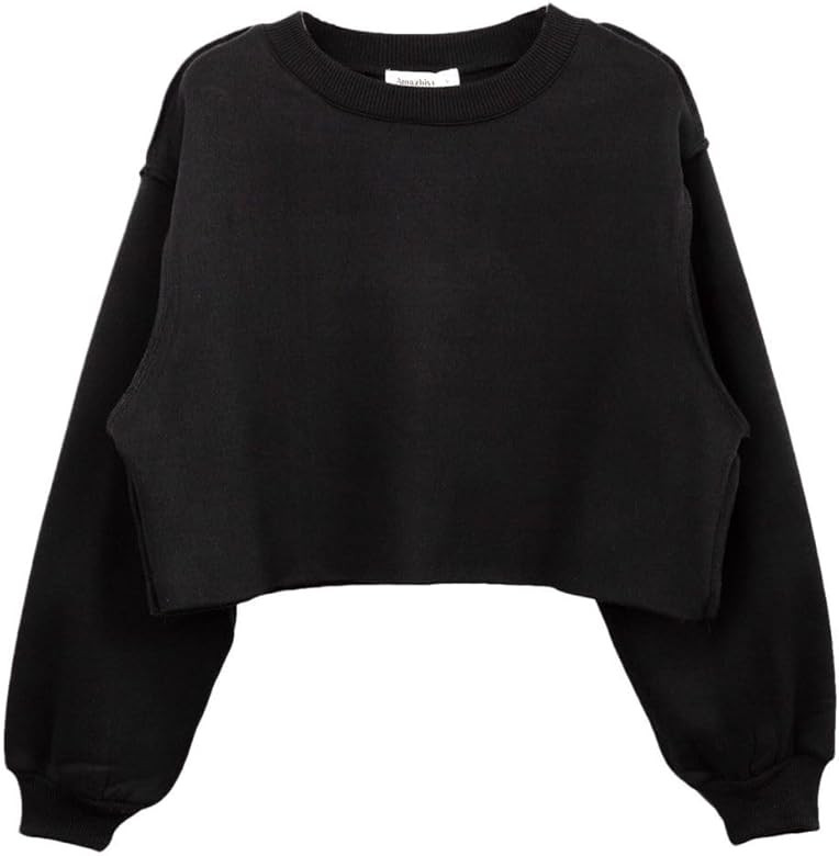 Amazhiyu Women Cropped Sweatshirt Long Sleeves Pullover Fleece Crop Tops | Amazon (US)