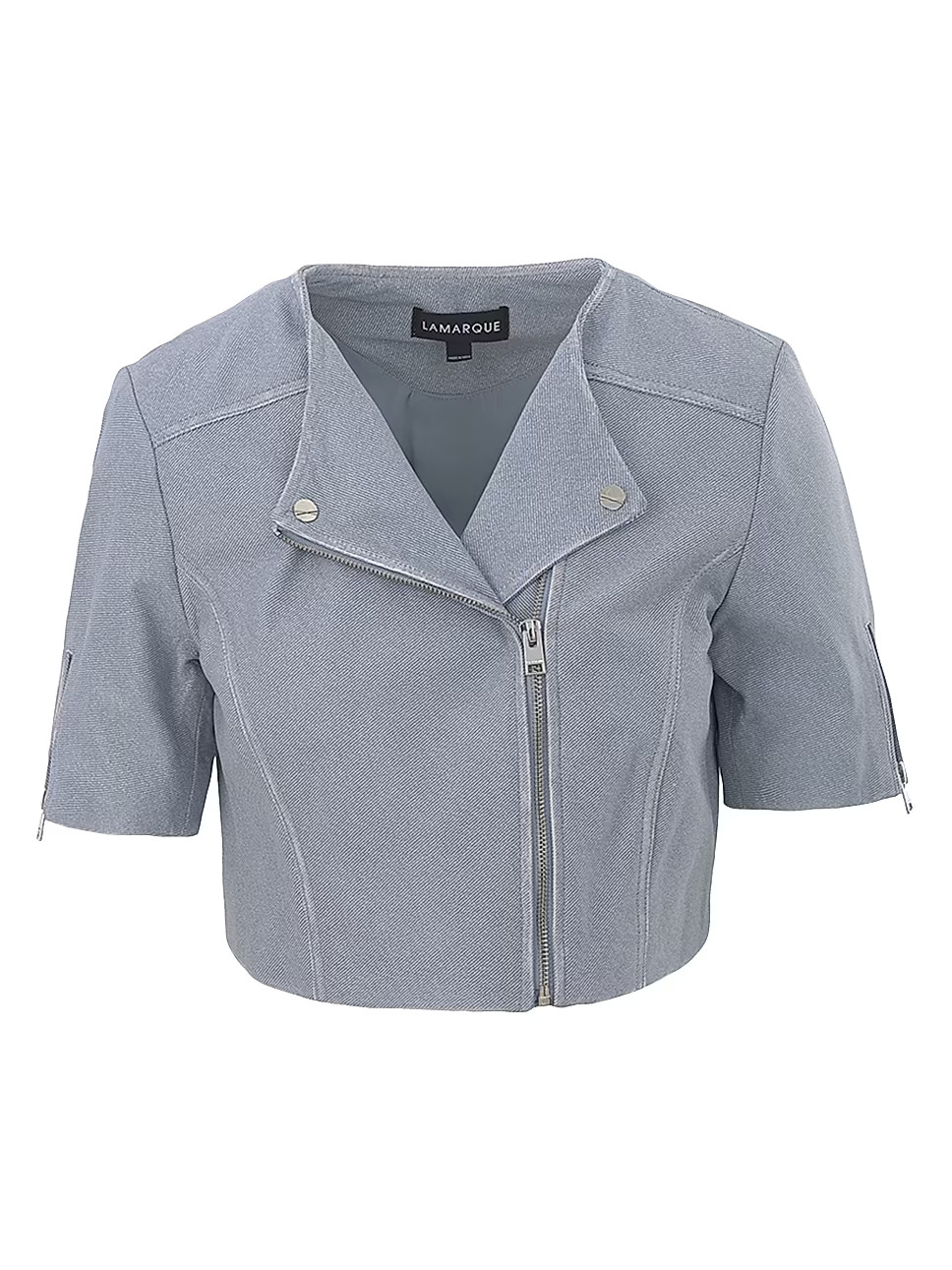 Lamarque Kirsi Leather Crop Biker Jacket | Saks Fifth Avenue