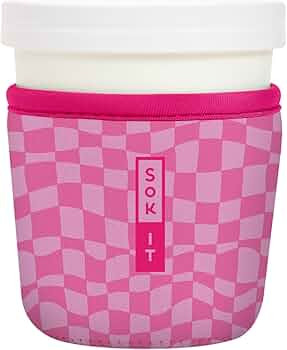 Sok It IceCreamSok Insulated Neoprene Cover (Pink Grand Prix, Tapered Ice Cream Pints) | Amazon (US)