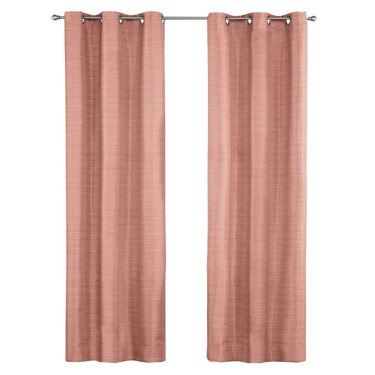 Mainstays Blackout Textured Slub Grommet Single Indoor Curtain Panel, Terracotta, 38" W x 84" L | Walmart (US)